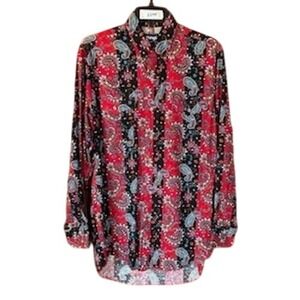 Vtg Wrangler Western Shirt Cowboy Cut Regular Fit Paisley USA X Long Tails 15-33